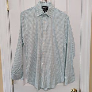 Bonobos Stretch Everyday Button Down Shirt Green Plaid Long Sleeve Sz L